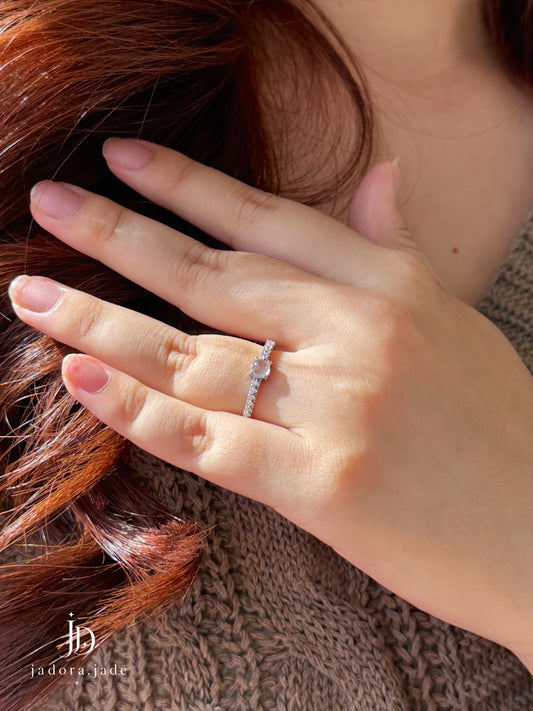 Pearl White Jade Ring (NO CERT) | 珍珠白翡翠戒指(无证书)