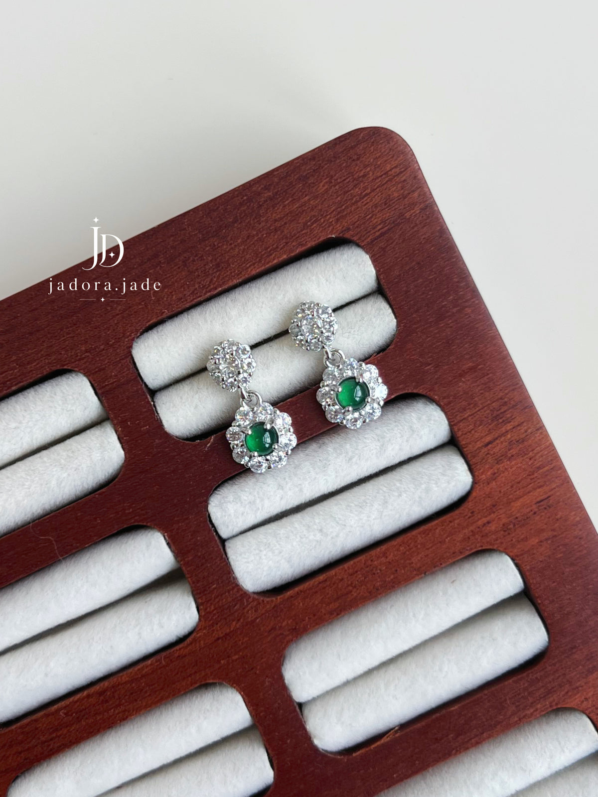 Jade Heart in Bloom 玉心繁花 | Jade Earrings