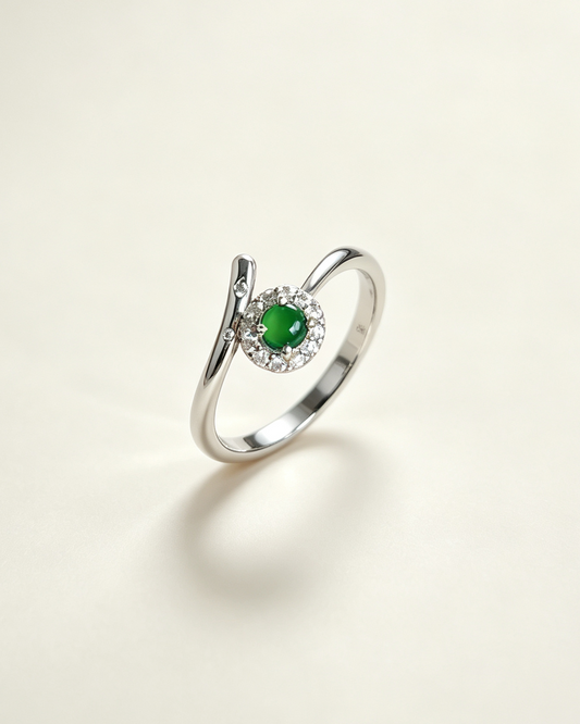 Green Marquise Jade Ring (NO CERT) | 翠绿马眼翡翠戒指（无证书）