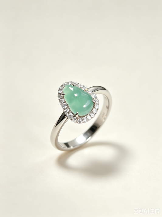 Dreamy Blue Gourd Ring | 梦幻蓝葫芦翡翠戒指