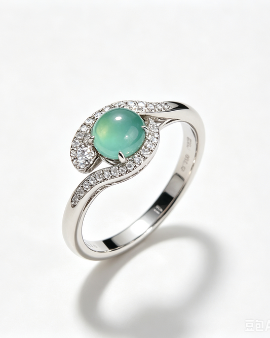 Blue Marquise Jade Ring (NO CERT) | 蓝色马眼翡翠戒指（无证书）