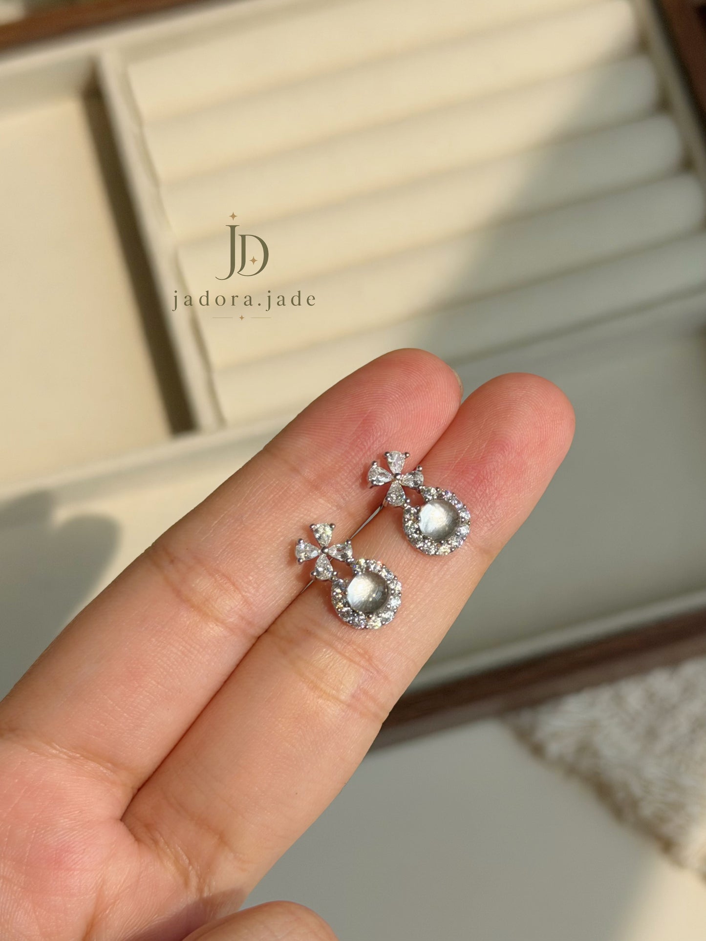 Princess Water Jade (Clear) Earring | 公主水润翡翠（冰透）耳环