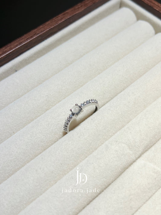 Pearl White Jade Ring (NO CERT) | 珍珠白翡翠戒指（无证书）