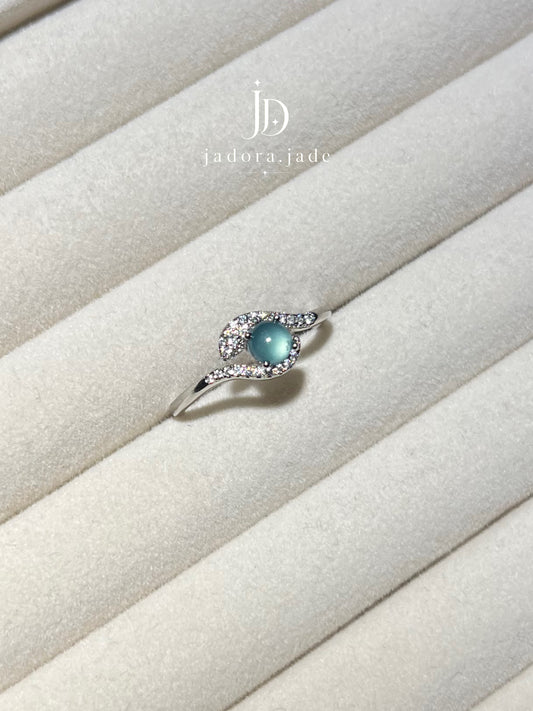 Blue Marquise Jade Ring (NO CERT) | 蓝色马眼翡翠戒指（无证书）