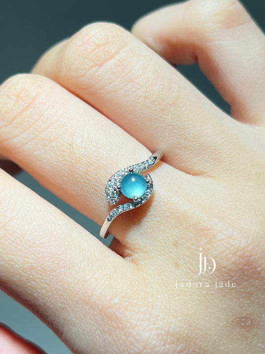 Blue Marquise Jade Ring (NO CERT) | 蓝色马眼翡翠戒指（无证书）