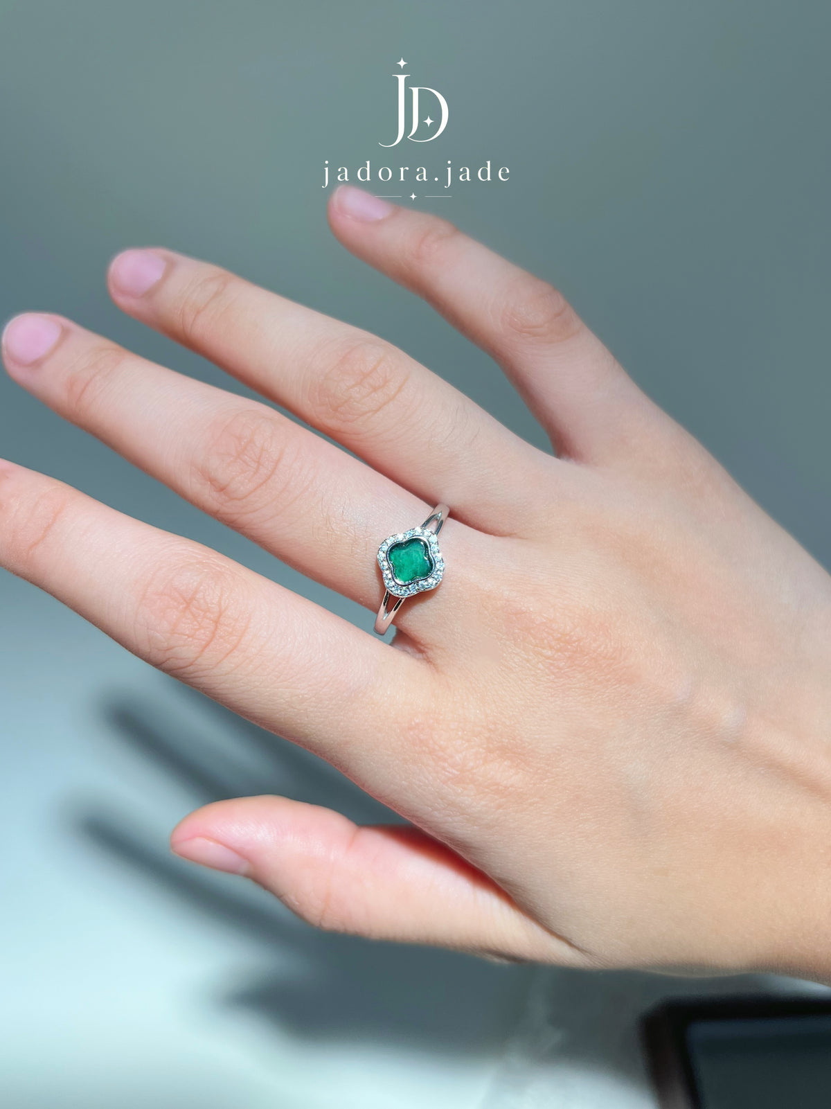 Green Clover Set | 绿翡翠四叶草套装