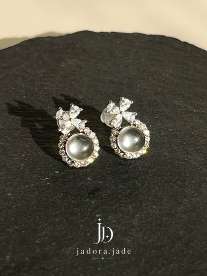 Princess Water Jade (Clear) Earring | 公主水润翡翠（冰透）耳环