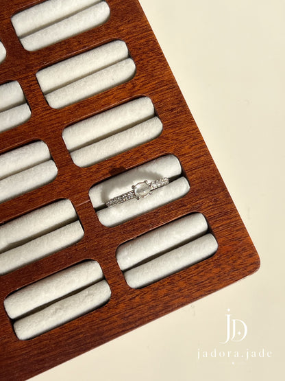 Pearl White Jade Ring (NO CERT) | 珍珠白翡翠戒指（无证书）