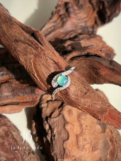 Blue Marquise Jade Ring (NO CERT) | 蓝色马眼翡翠戒指（无证书）