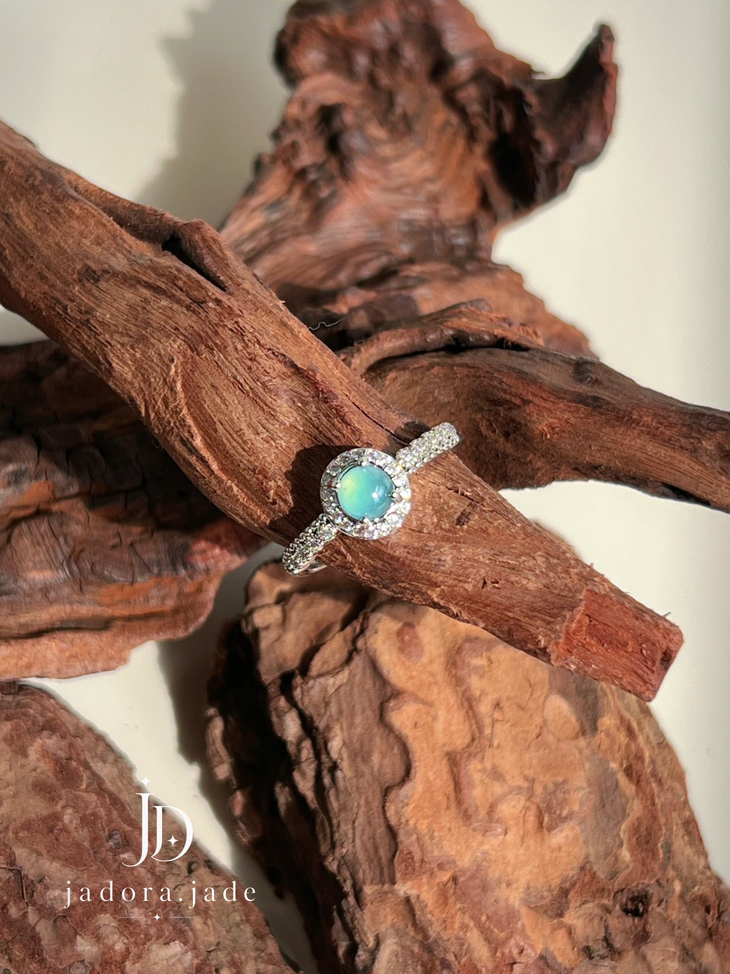 Blue Marquise Jade Ring (NO CERT) | 蓝色马眼翡翠戒指（无证书）