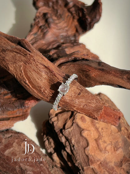 Pearl White Jade Ring (NO CERT) | 珍珠白翡翠戒指（无证书）