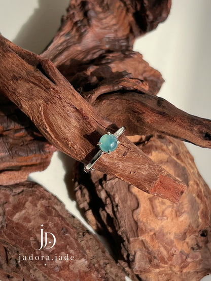 Dreamy Blue Cabochon Ring | 梦幻蓝翡翠蛋面戒指