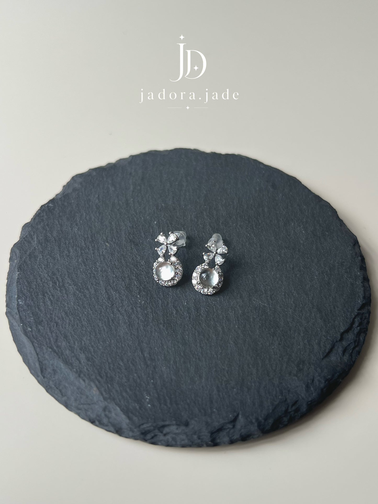Princess Water Jade (Clear) Earring | 公主水润翡翠（冰透）耳环