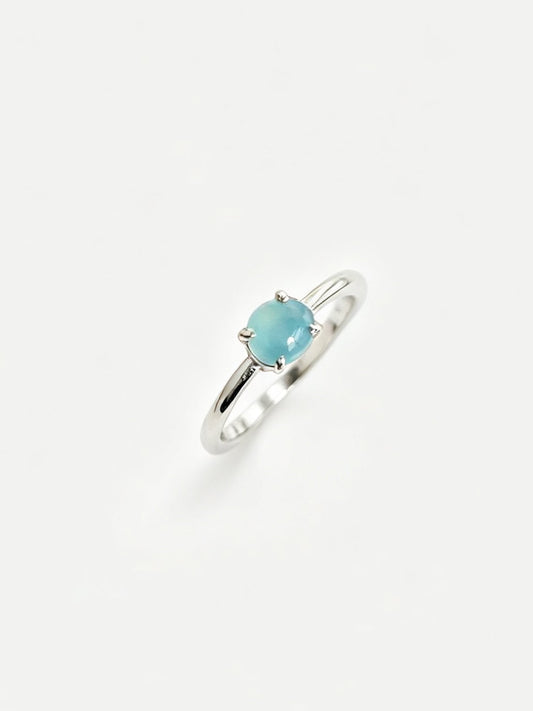 Dreamy Blue Cabochon Ring | 梦幻蓝翡翠蛋面戒指