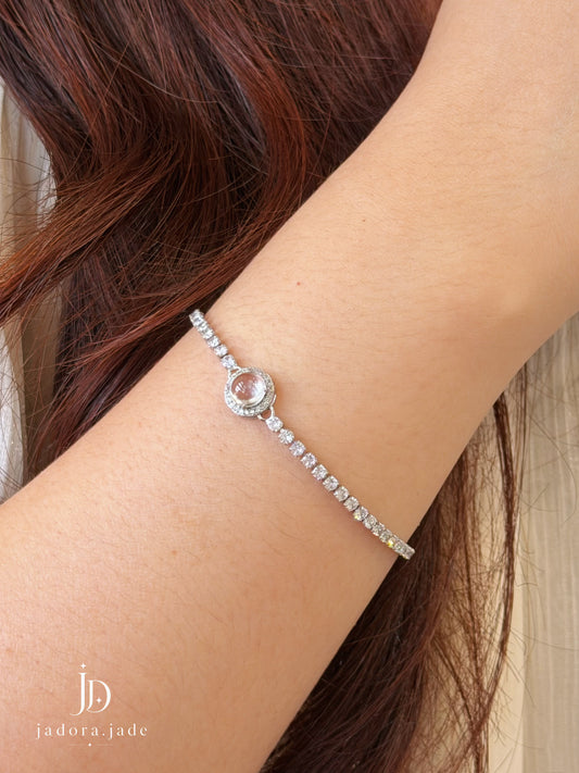 Exquisite Clear Cabochon Jade Bracelet | 臻美冰透翡翠蛋面手链