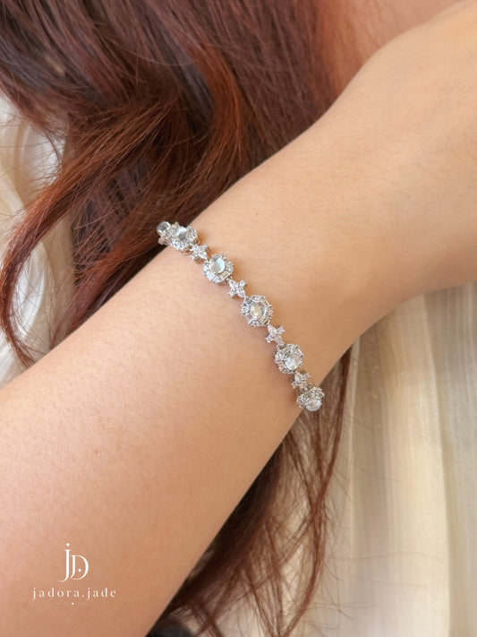 Summer Clear Cabochon Jade Bracelet | 夏日冰透翡翠蛋面手链