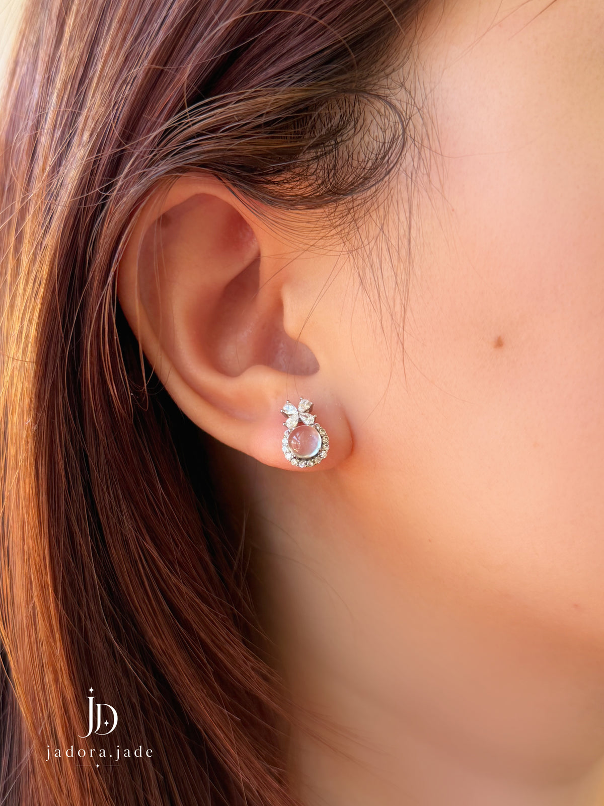 Princess Water Jade (Clear) Earring | 公主水润翡翠（冰透）耳环