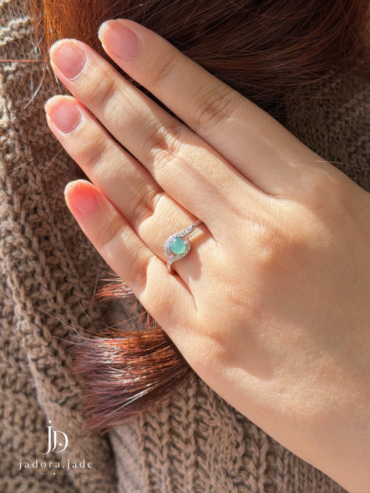 Dreamy Blue Gourd Ring | 梦幻蓝葫芦翡翠戒指