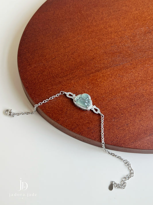 Blue Jade Laughing Buddha Bracelet | 蓝翡翠笑佛手链