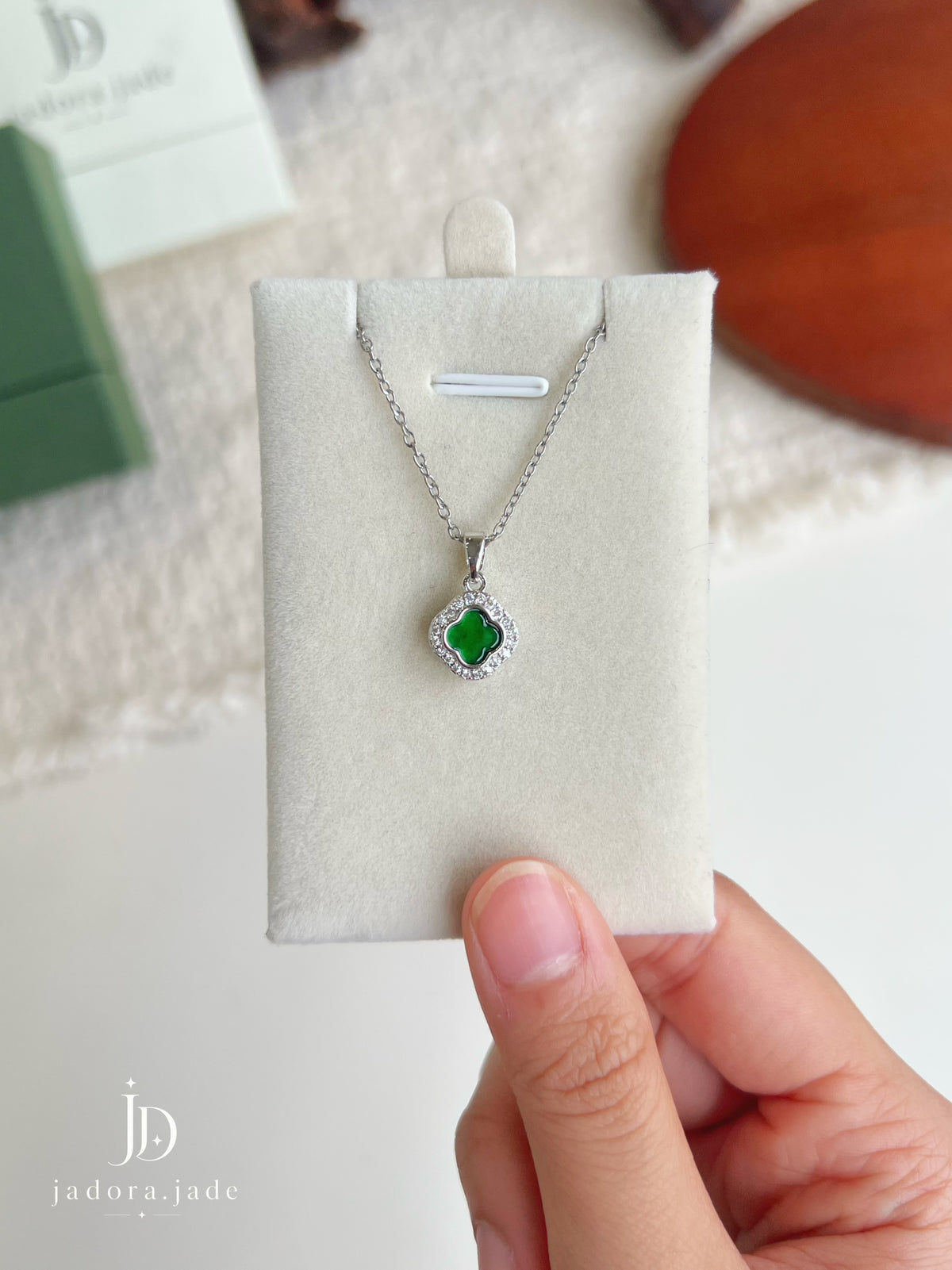 Green Clover Set | 绿翡翠四叶草套装