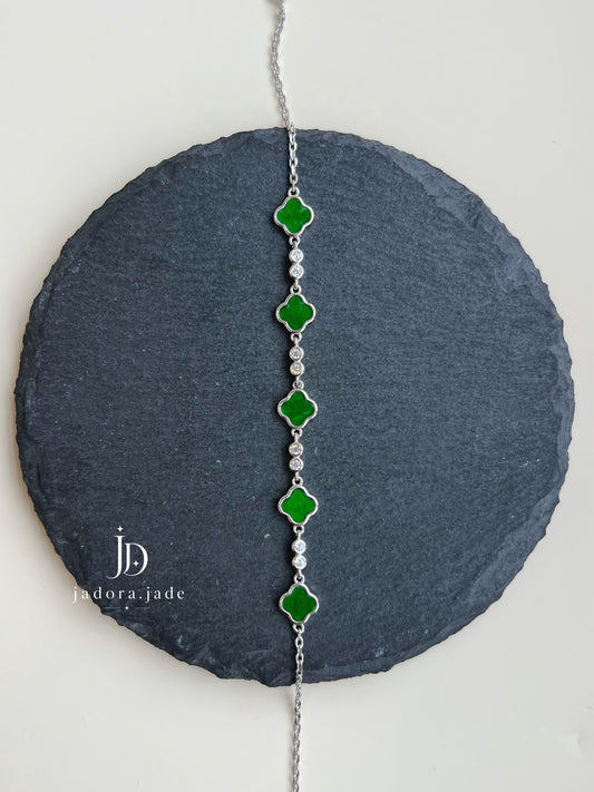 Clover Blessing 四叶纳福 | Burmese Jade Bracelet