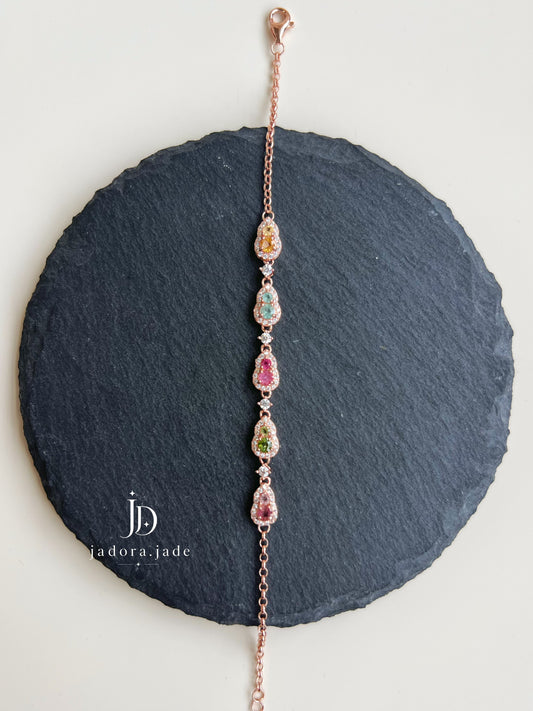 Prism Reverie 绮彩幻梦 | Rainbow Tourmaline Bracelet (Gourd 葫芦)