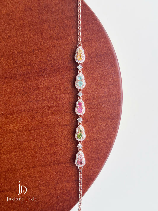 Prism Reverie 绮彩幻梦 | Rainbow Tourmaline Bracelet (Gourd 葫芦)