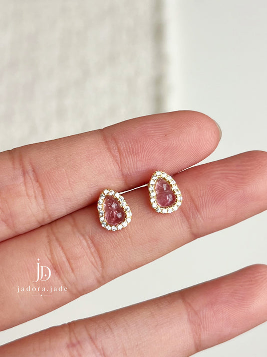 Blush Hulu 粉彩葫芦 | Pink Tourmaline Earrings