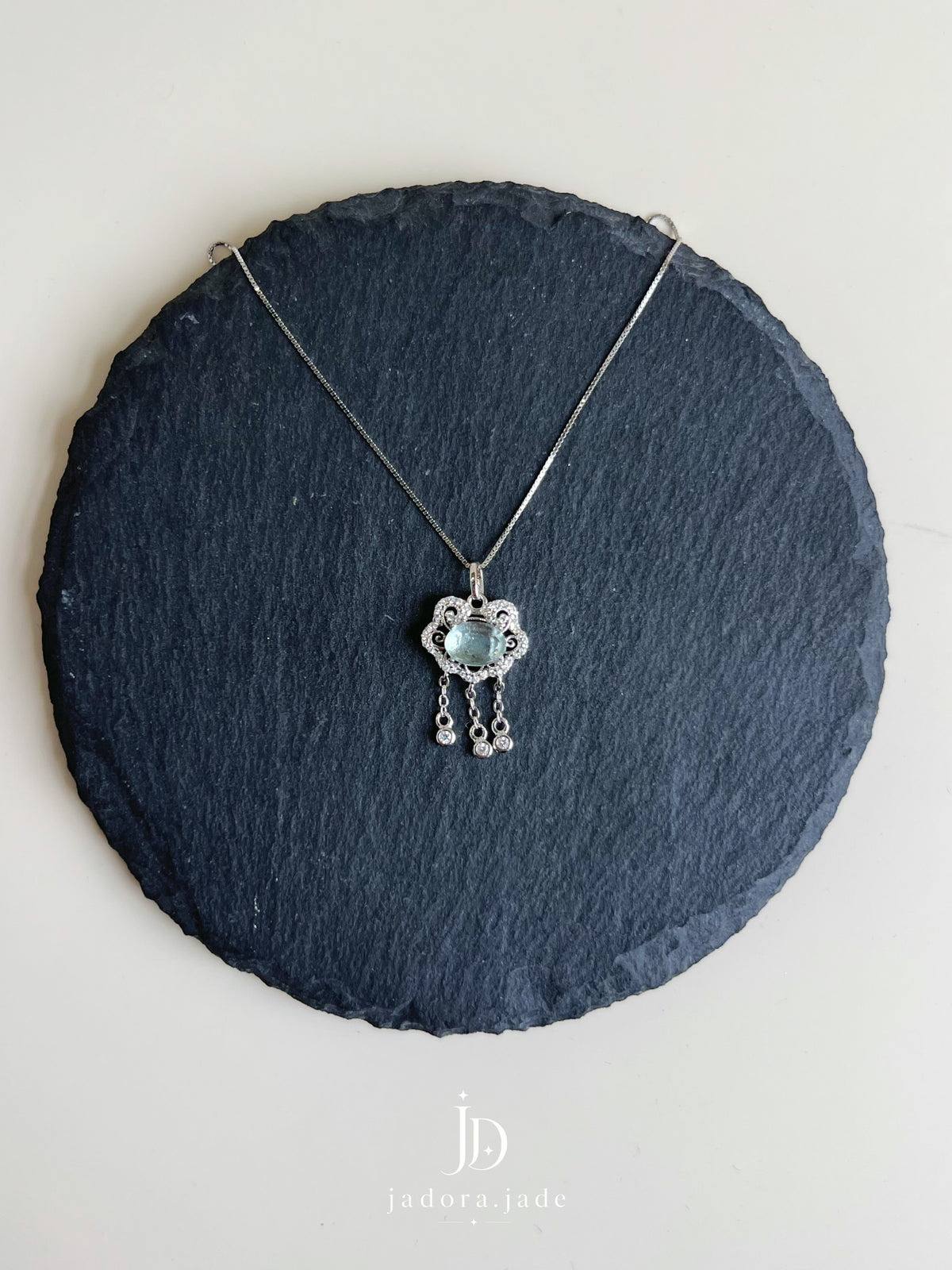 Aquamarine Silver Pendant