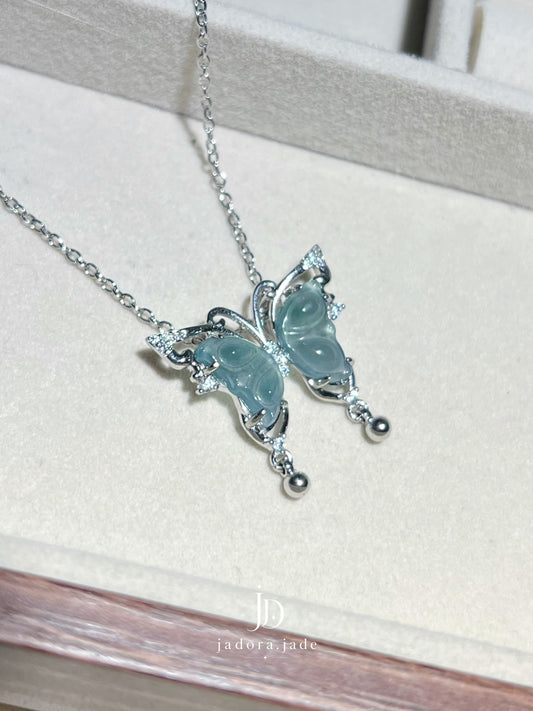Butterfly Blue Jade Pendant | 蓝蝶翡翠吊坠