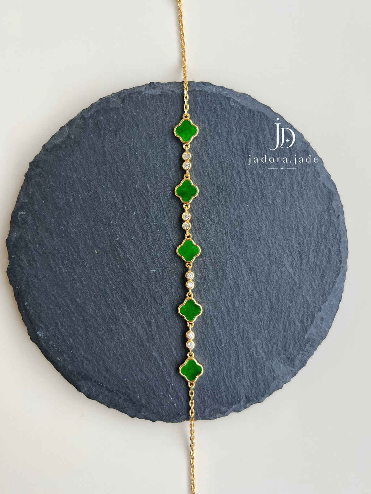 Clover Fortune 四叶聚福 | Burmese Jade Bracelet