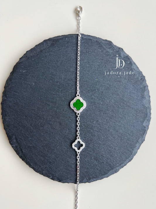 Double Clover 双叶福韵 | Burmese Jade Bracelet