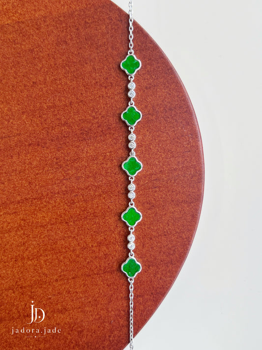 Clover Blessing 四叶纳福 | Burmese Jade Bracelet